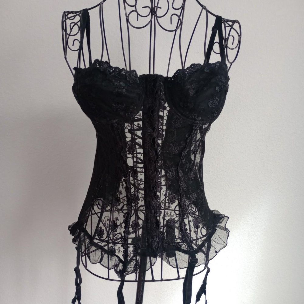 Y2K Victoria's Secret Sheer Black Gothic Corset
